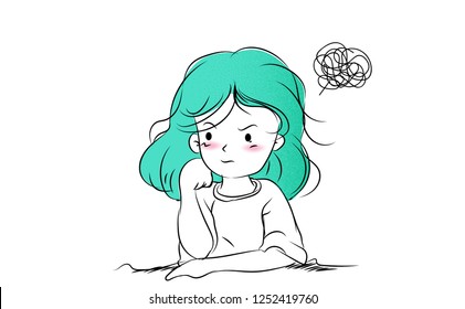 woman angry.cute cartoon isolate background.vector illustration in hand drawn style.cartoon doodle design,grain,noise texture.clip art for background,book,banner,brochure,card