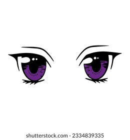 Woman anime eyes vector isolated in white background. Manga girl eyes.