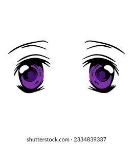 Woman anime eyes vector isolated in white background. Manga girl eyes.