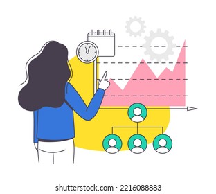 Woman App Dev Professional Developing Software Application for Mobile Device Vector Illustration