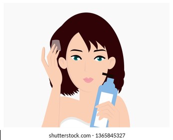 Woman Apply Hair Oil