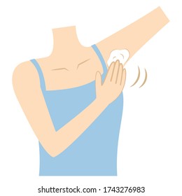 Woman applying cream to the side, moisturizing