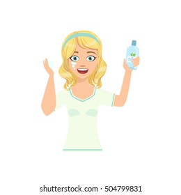 Woman Applying Lotion Home Spa Treatment Procedure