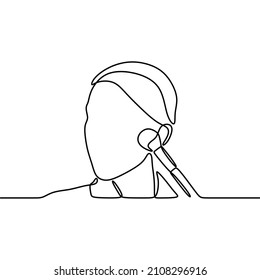 woman applying make up oneline continuous single line art