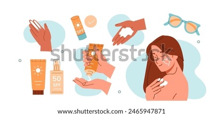 Similar – Image, Stock Photo Instructions on the beach just after sunrise