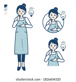 A woman in a apron with came up with images.
It's vector art so it's easy to edit.
