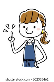 Woman in apron figure: point