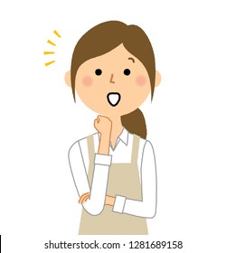 A woman in an apron is an illustration I noticed.