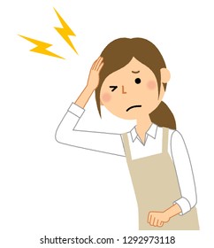 A woman in an apron is an illustration that has become a headache.