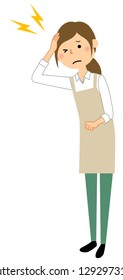 A woman in an apron is an illustration that has become a headache.