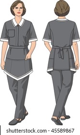 The woman in an apron with pockets
