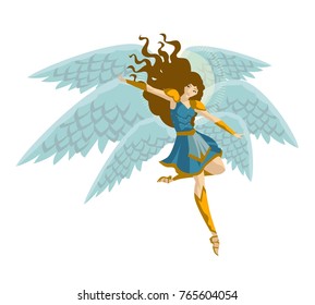 woman archangel flying