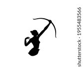 Woman Archer Silhouette, Illustration a Fantasy Woman Archer with a Bow or a Horoscope Symbol Sagittarius