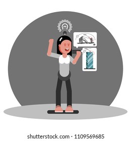 Woman architect generate an idea. Vector illustration, EPS 10