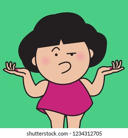 Woman Arms Out Shrugs Shoulders I Don't Know Or Say So What. Photo About Ignorant, Displeased, Annoyed, Frustrate Concept Card Character illustration
