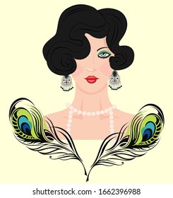 Woman in art deco style.