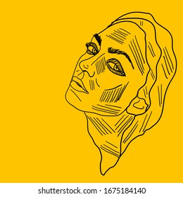 Woman art design, illustration, vector on white background.