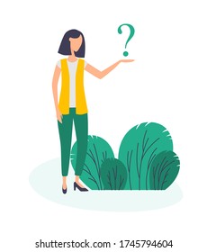 Woman asking a question, vector