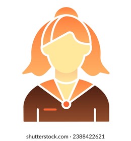 Woman assistant flat icon. Administrator color icons in trendy flat style. Female receptionist gradient style design, designed for web and app. Eps 10