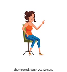 Woman Assistant On Boring Job Cartoon Vector. Woman Assistant On Boring Job Character. Isolated Flat Cartoon Illustration