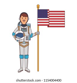 Woman astronaut cartoon