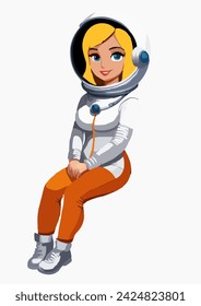 Woman astronaut astronaut isolated vector image