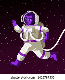woman astronaut spacewalk with spacesuit 