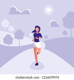 woman athlete running avatar character