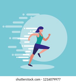 woman athlete running avatar character