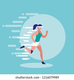 woman athlete running avatar character