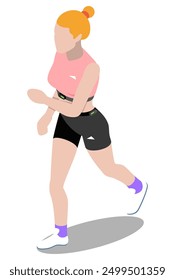 woman athlete running vector illustration