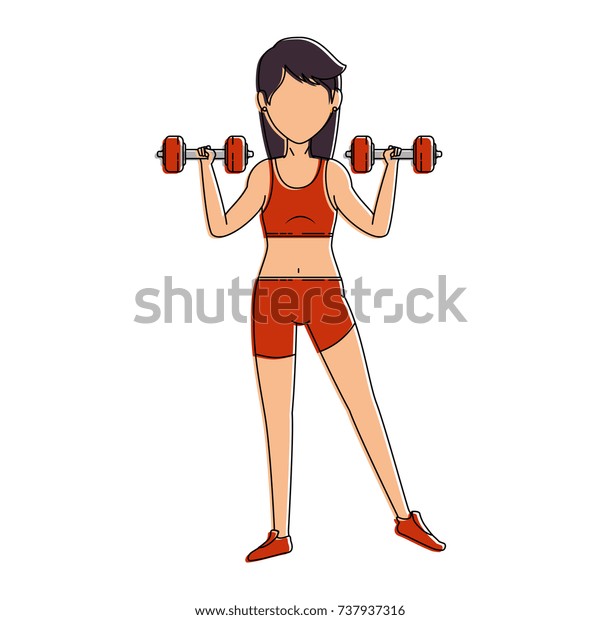 Woman Athlete Weight Lifting Avatar Stock Vector (Royalty Free) 737937316