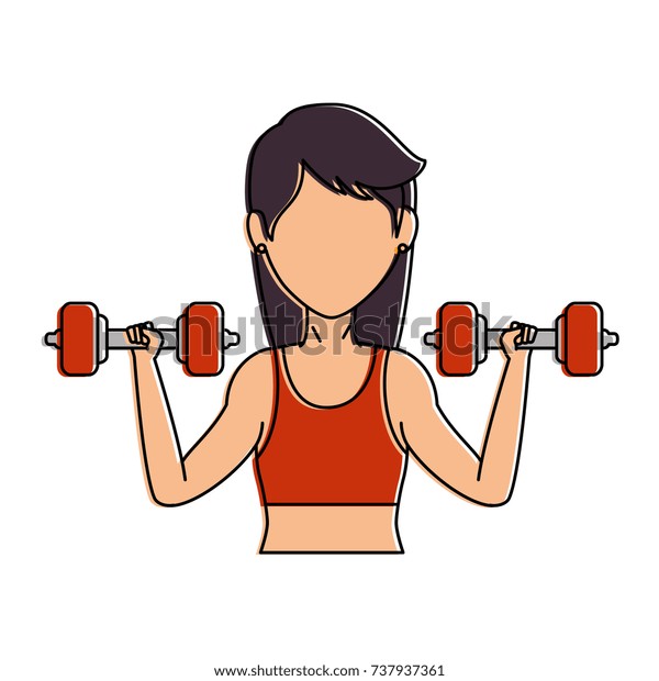 Woman Athlete Weight Lifting Avatar Stock Vector (Royalty Free ...