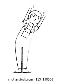 woman athlete working out character