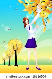 Woman in Autumn