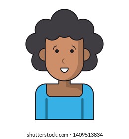 woman avatar cartoon character portrait profile vector illustration graphic design