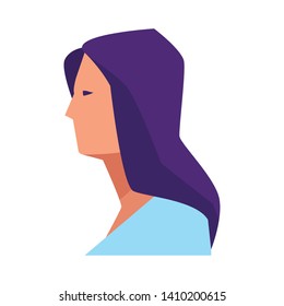 woman avatar cartoon character portrait vector illustration graphic design