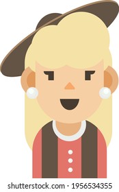Woman avatar character flat style icon vector illustration design