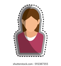 woman avatar character isolated icon