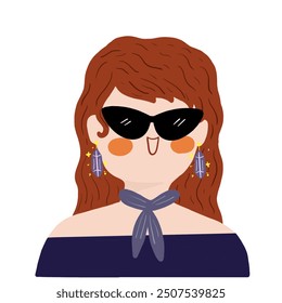 woman avatar face illustration vector