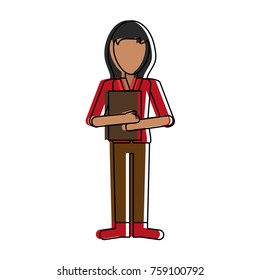 Woman avatar full body icon vector illustration graphic design