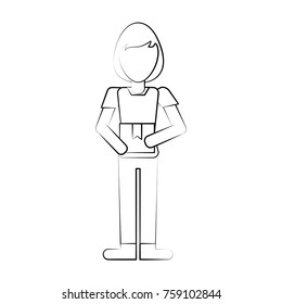 Woman avatar full body icon vector illustration graphic design