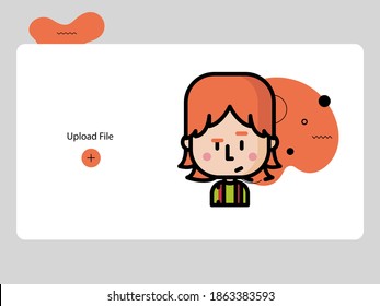 woman avatar of funny people. User face. Modern style that is trendy and cute. Flat Cartoon Character Design.