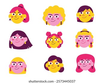 Woman Avatar Funny Vector Illustration