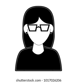 Woman avatar with glasses cartoon