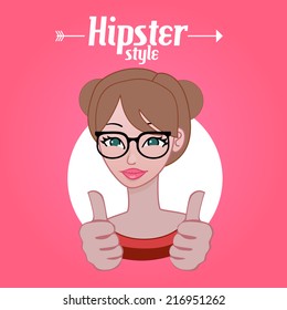 Woman avatar: hipster