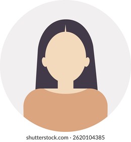 Woman avatar icon. Faceless user icon for social media, blogs, forums, or online work.