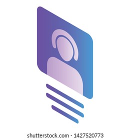 Woman avatar icon. Isometric of woman avatar vector icon for web design isolated on white background