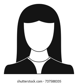 Woman avatar icon. Simple illustration of woman avatar vector icon for any web design
