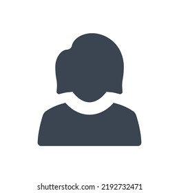 Icono de avatar femenino (ilustración simple vectorial)